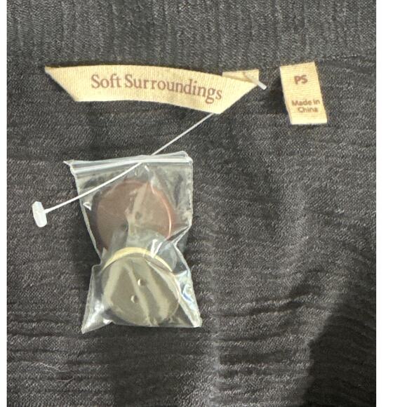 Soft Surroundings Cannes Black Crinkle Gauze Jumpsuit Petite Small - Picture 5 of 12